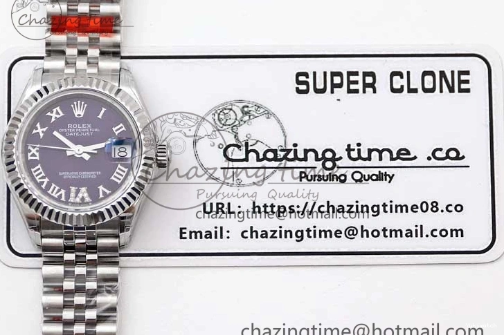 Steel NH05 28 904L Roman Edition Dial on Bracelet SS DateJust President TWF Purple Best Lady Markers 1:1 0123